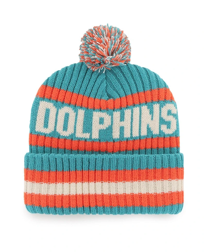 Men's '47 Brand Aqua Miami Dolphins Bering Cuffed Knit Hat with Pom