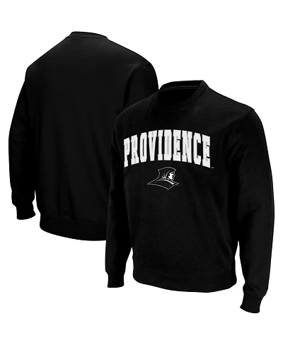 Men's Colosseum Black Providence Friars Arch and Logo Crew Neck Sweatshirt