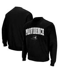 Men's Colosseum Black Providence Friars Arch and Logo Crew Neck Sweatshirt