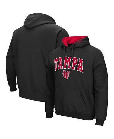 Men's Colosseum Black University of Tampa Spartans Arch and Logo Pullover Hoodie