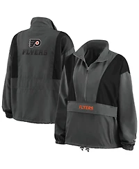 Women's Wear by Erin Andrews Charcoal Philadelphia Flyers Popover Packable Half-Zip Jacket