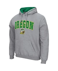 Men's Colosseum Heathered Gray Oregon Ducks Arch and Logo 3.0 Pullover Hoodie