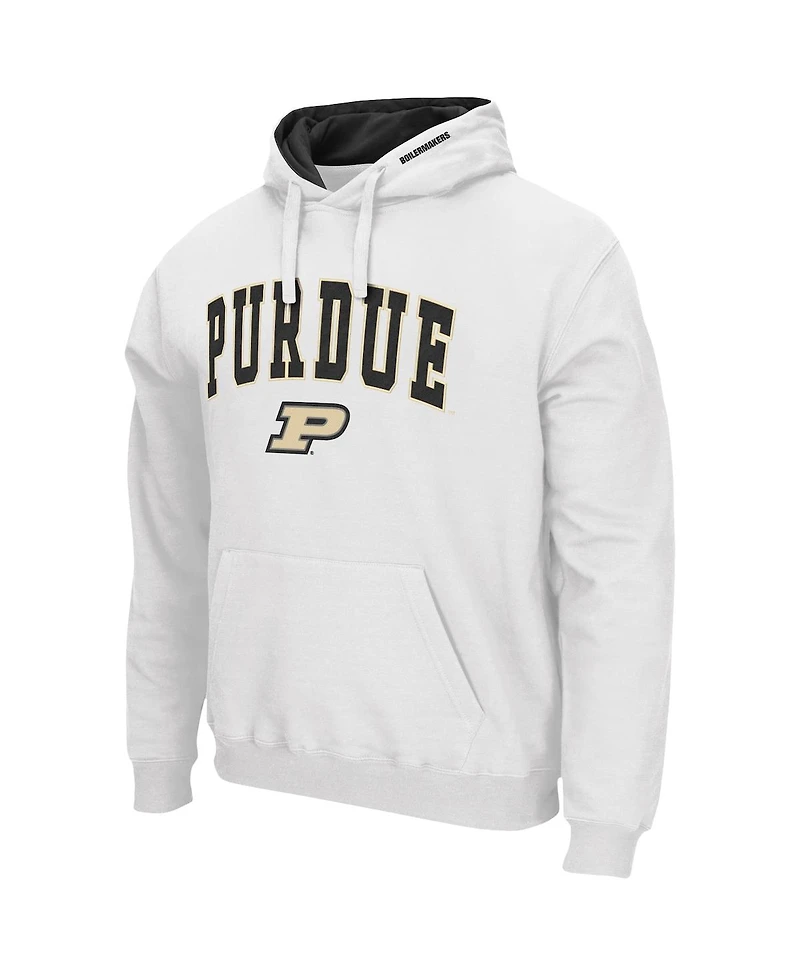 Men's Colosseum White Purdue Boilermakers Arch and Logo 3.0 Pullover Hoodie