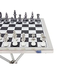Aluminum Contemporary Game Table Set, 33 Pieces