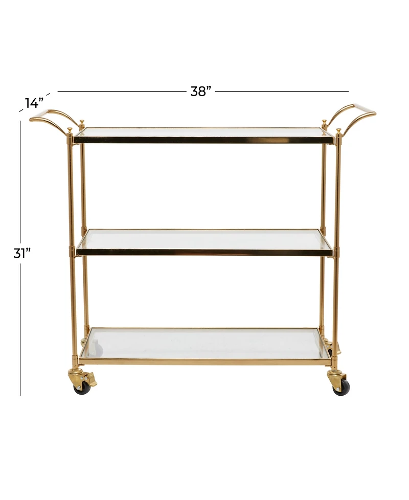 Brass Iron Traditional Bar Cart