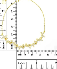 Cubic Zirconia Butterfly Chain Bracelet 14k Gold-Plated Sterling Silver
