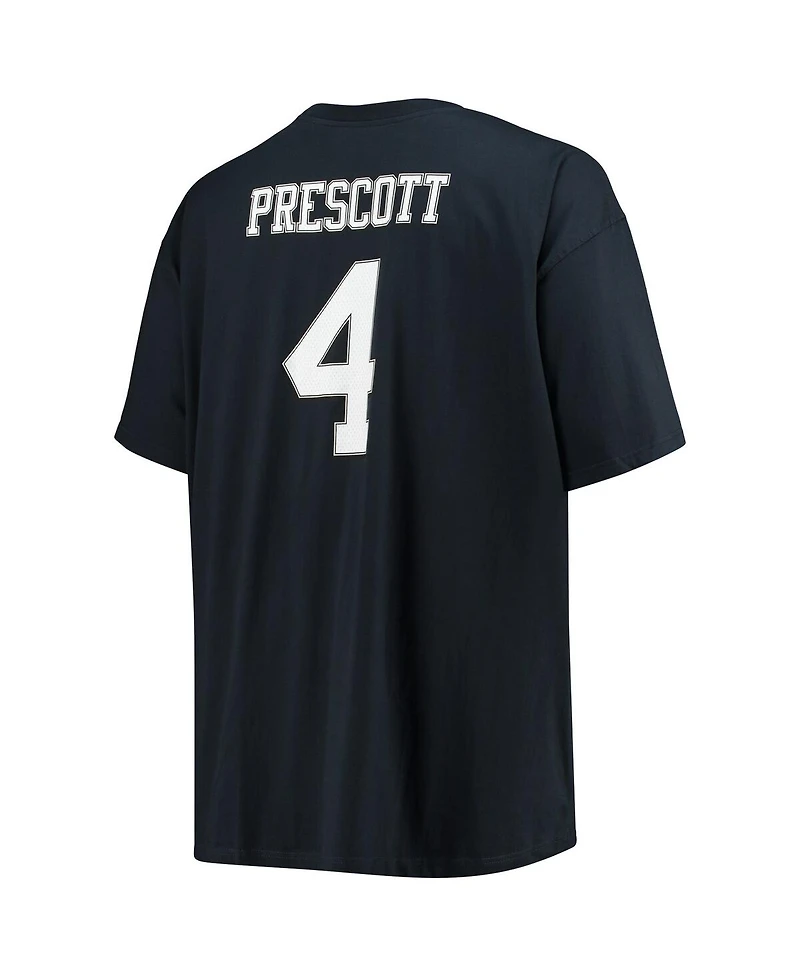 Men's Dak Prescott Navy Dallas Cowboys Big and Tall Player Name Number T-shirt