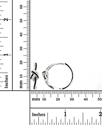 Black Spinel Knotted Small Hoop Earrings (3/8 ct. t.w.) in Sterling Silver, 0.79"
