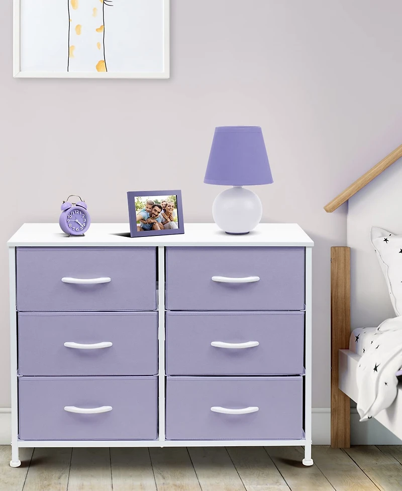 Sorbus 6 Drawers Dresser- Storage Unit with Steel Frame, Wood Top, Fabric Bins - for Bedroom, Closet