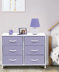 Sorbus 6 Drawers Dresser- Storage Unit with Steel Frame, Wood Top, Fabric Bins - for Bedroom, Closet