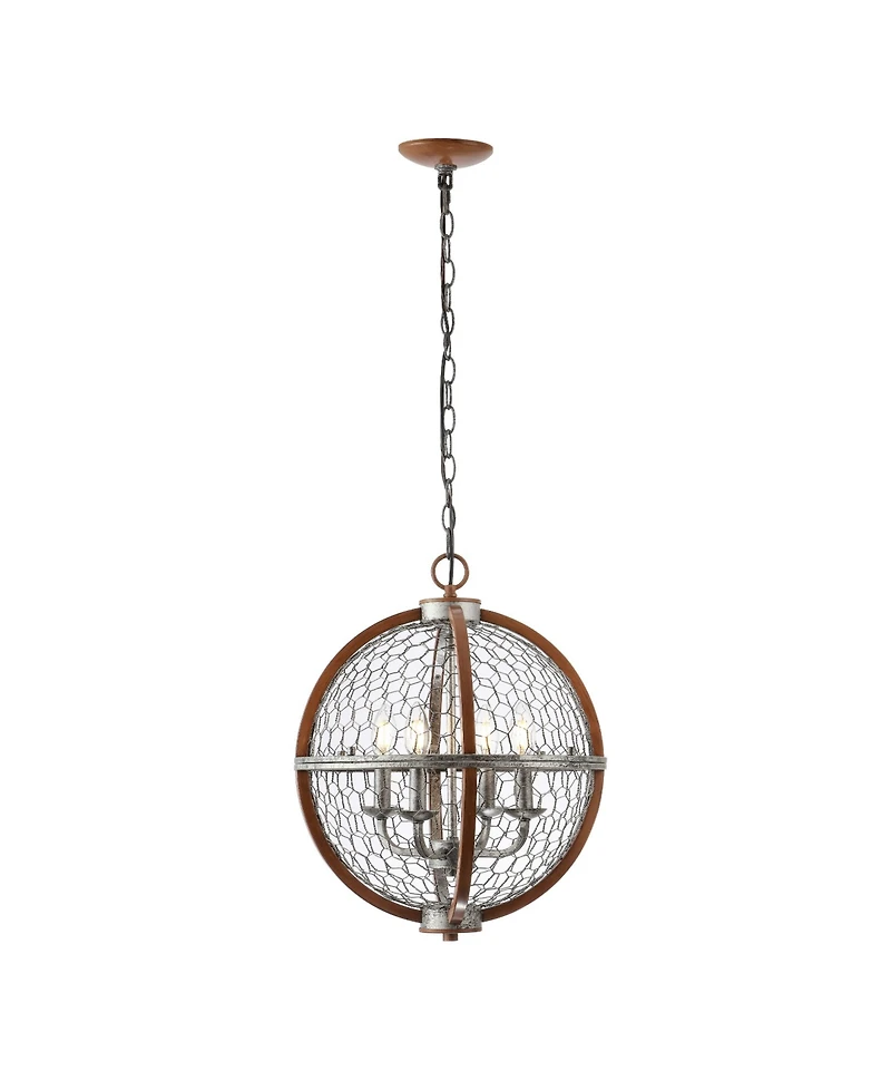 Jonathan Y Gaines 4-Light Adjustable Rustic Industrial Led Pendant
