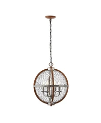 Jonathan Y Gaines 4-Light Adjustable Rustic Industrial Led Pendant