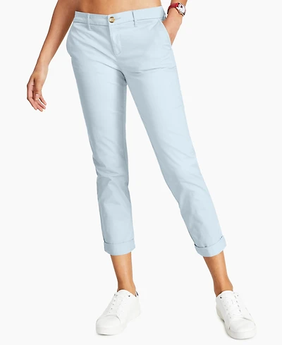 Tommy Hilfiger Women's Th Flex Hampton Cuffed Chino Straight-Leg Pants, Created for Macy's