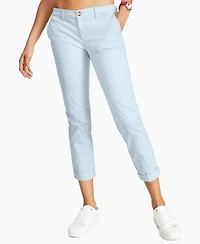 Tommy Hilfiger Women's Th Flex Hampton Cuffed Chino Straight-Leg Pants, Created for Macy's