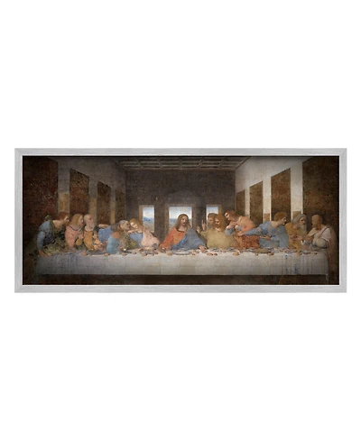 Stupell Industries Da Vinci The Last Supper Religious Classical Painting Gray Farmhouse Rustic Framed Giclee Texturized Art, 13" x 30"