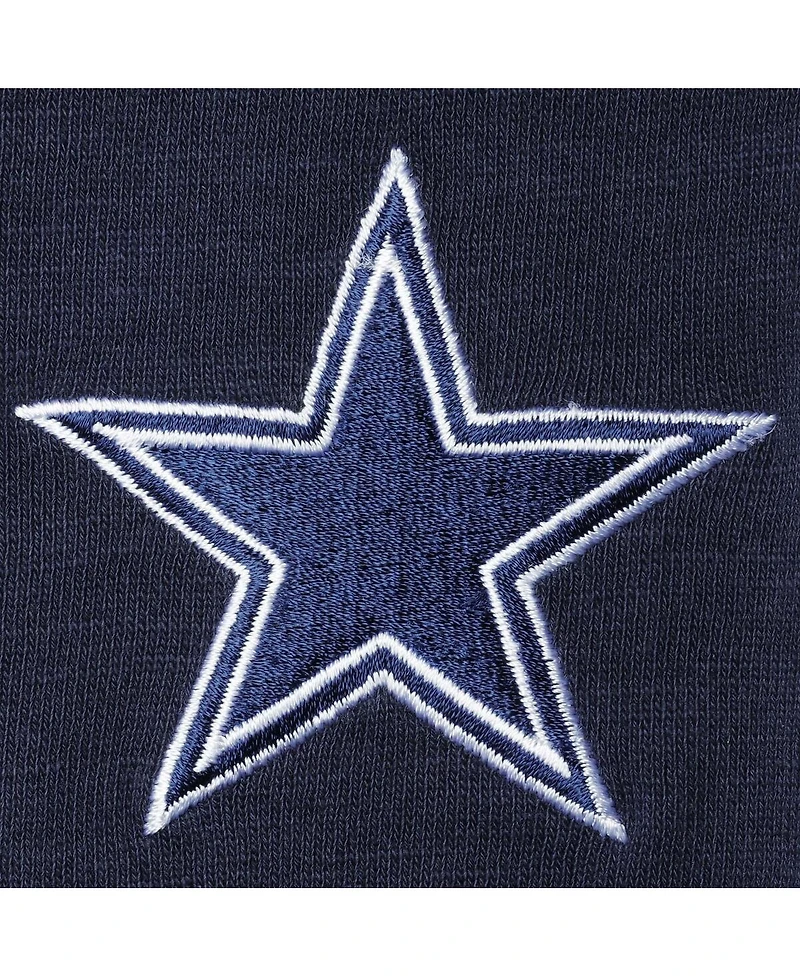 Men's Tommy Bahama Navy Dallas Cowboys Sunset Slub Raglan Henley Long Sleeve T-shirt
