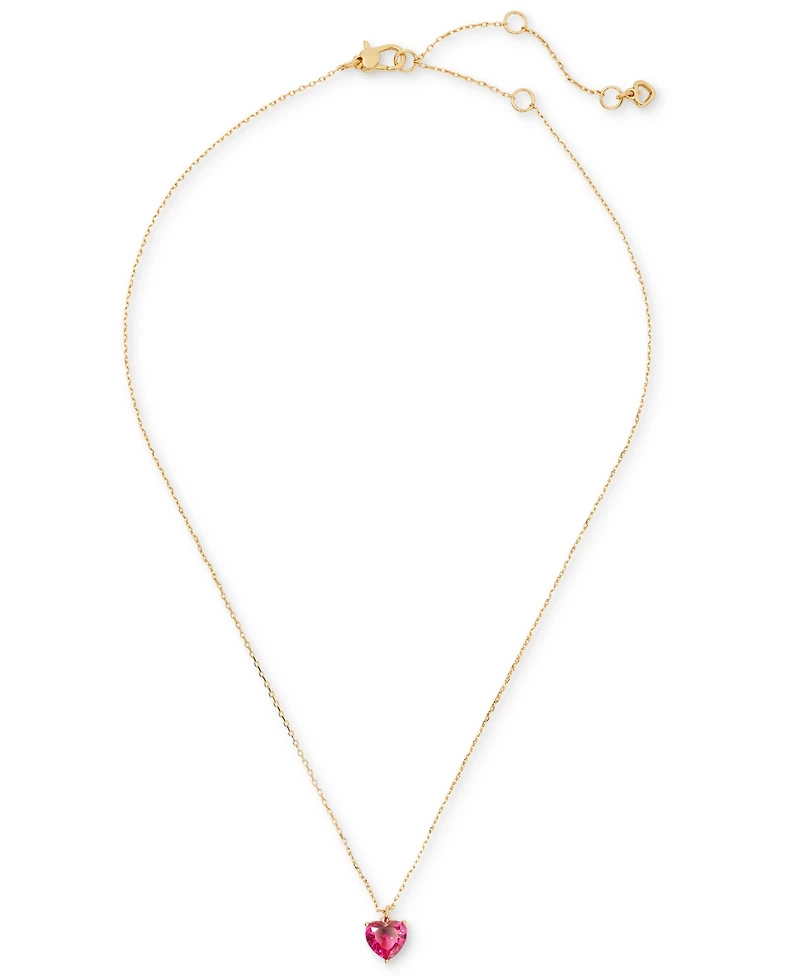 Kate Spade New York Gold-Tone Birthstone Heart Pendant Necklace, 16" + 3" extender