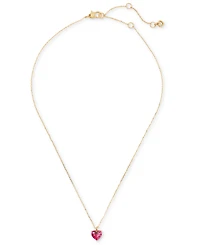 Kate Spade New York Gold-Tone Birthstone Heart Pendant Necklace, 16" + 3" extender