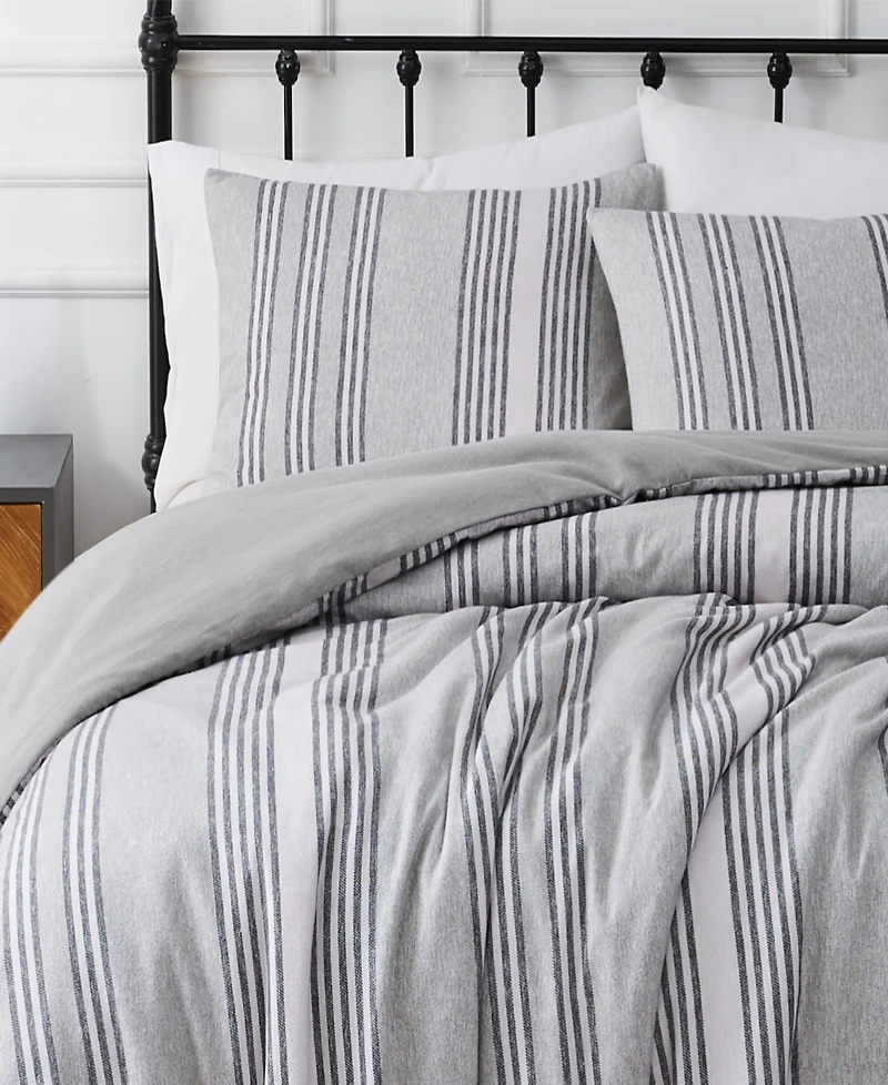 Truly Soft Kiel Stripe 2 Piece Flannel Comforter Set, Twin Xl