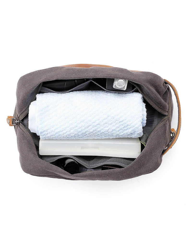 Tsd Brand Stone Creek Waxed Canvas Toiletry Bag