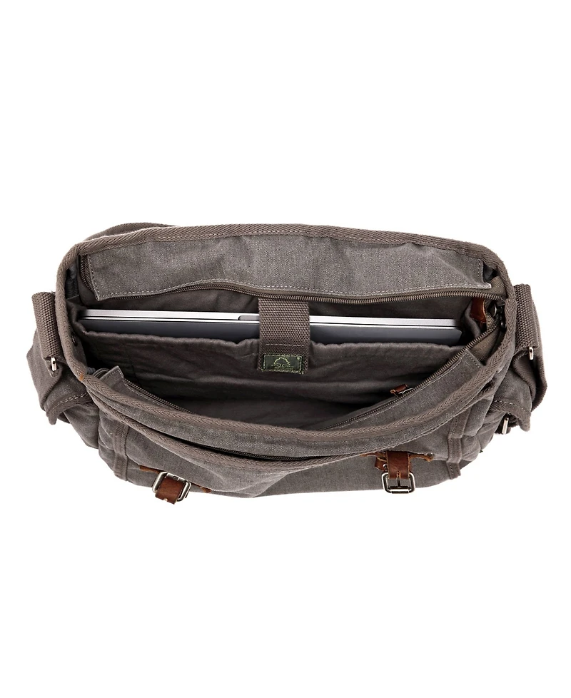Tsd Brand Silver Road Canvas Messenger Bag