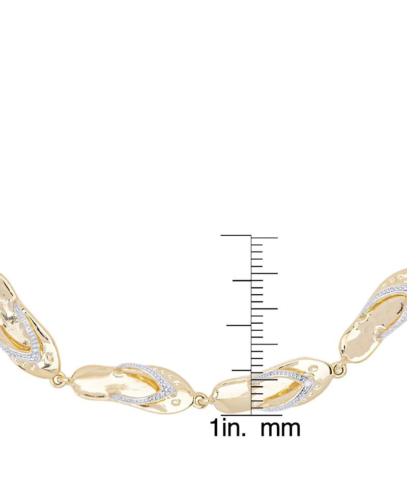 Diamond Accent Flip Flop Adjustable Bolo Bracelet