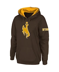 Women's Stadium Athletic Brown Wyoming Cowboys Big Logo Pullover Hoodie