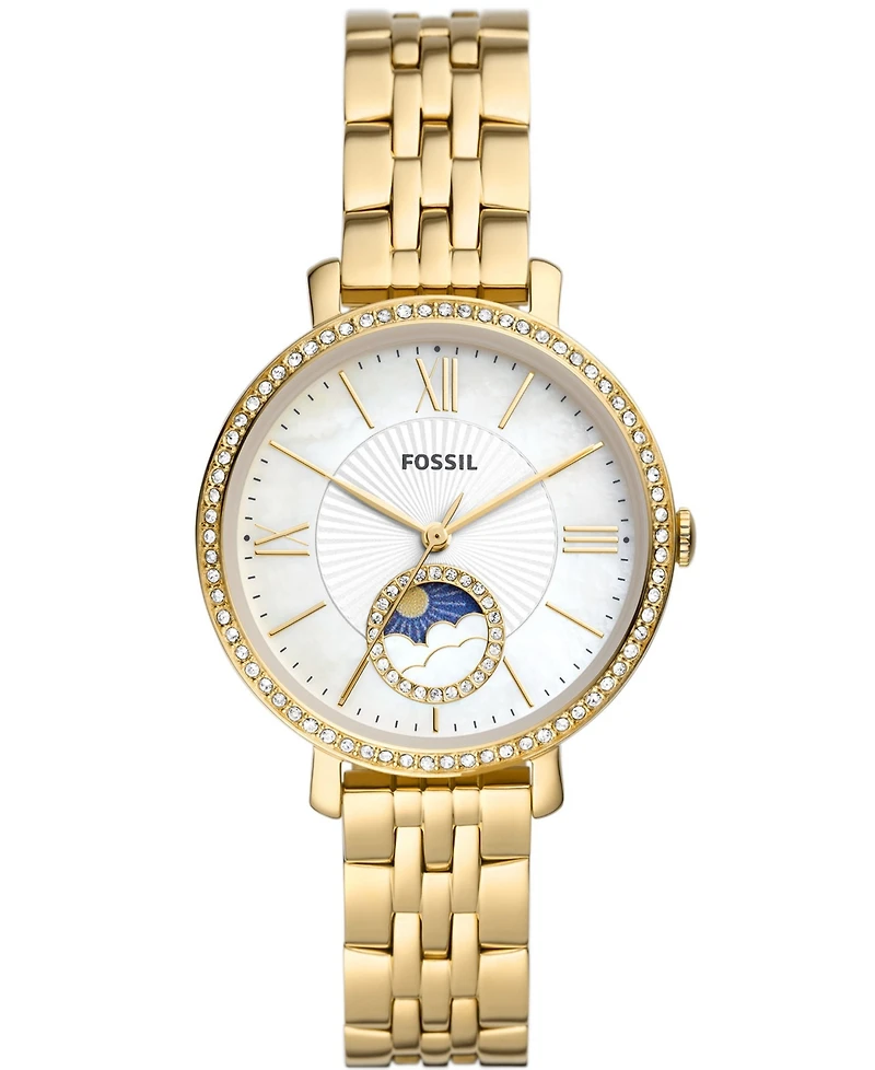 Fossil Women's Jacqueline Gold-Tone Stainless Steel Bracelet Watch 36mm