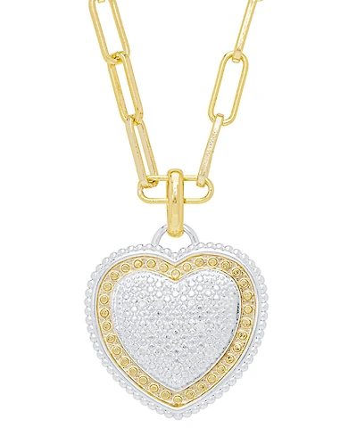 Macy's Women's Diamond Accent Heart Paperclip Necklace