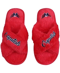 Women's Foco Washington Capitals Script Cross Slide Slippers