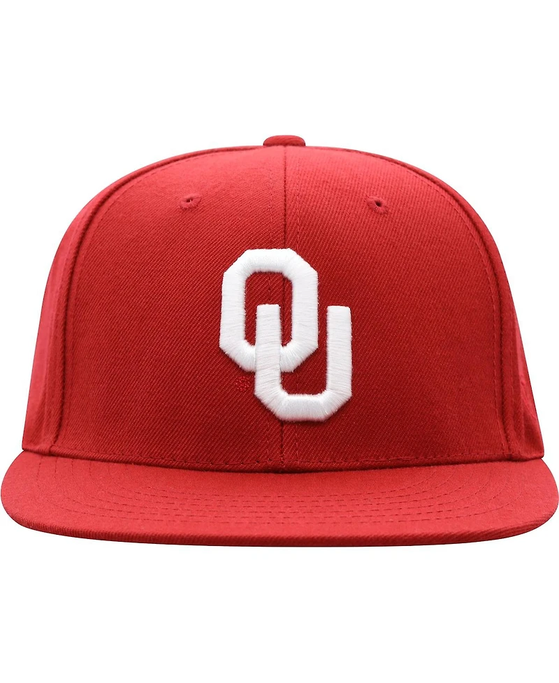 Men's Top of the World Crimson Oklahoma Sooners Team Color Fitted Hat