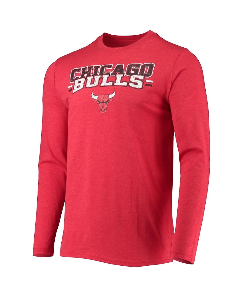 Men's Concepts Sport Black, Red Chicago Bulls Long Sleeve T-shirt and Pants Sleep Set