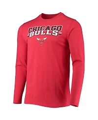 Men's Concepts Sport Black, Red Chicago Bulls Long Sleeve T-shirt and Pants Sleep Set