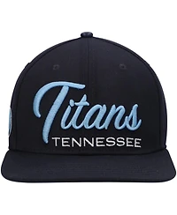 Men's Pro Standard Navy Tennessee Titans Script Wordmark Snapback Hat