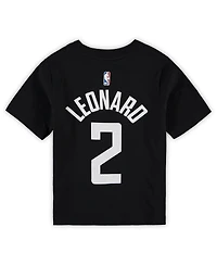 Preschool Boys and Girls Jordan Kawhi Leonard Black La Clippers Statement Edition Name Number T-shirt