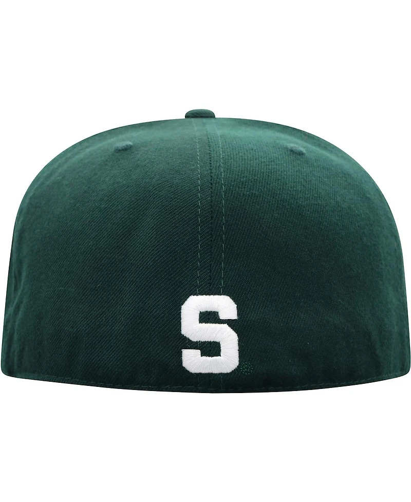 Men's Top of the World Green Michigan State Spartans Team Color Fitted Hat