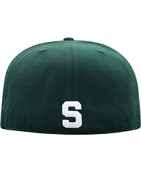 Men's Top of the World Green Michigan State Spartans Team Color Fitted Hat