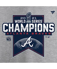 Big Girls Fanatics Heathered Gray Atlanta Braves 2021 World Series Champions Locker Room T-shirt