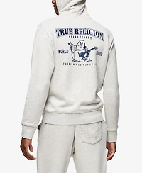True Religion Men's Classic Logo Zip Up Drawstring Hoodie