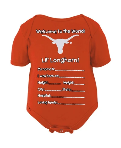 Texas Longhorns Newborn Boys and Girls Welcome to the World Creeper - Burnt Orange
