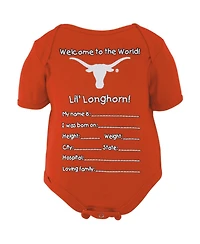 Texas Longhorns Newborn Boys and Girls Welcome to the World Creeper - Burnt Orange