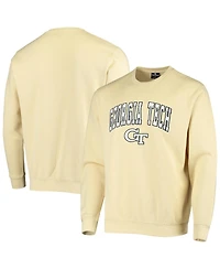 Colosseum Men's Georgia Tech Yellow Jackets Arch Logo Tackle Twill Pullover Sweatshirt