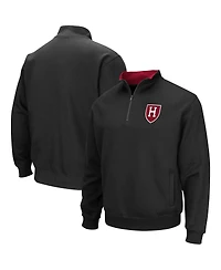 Men's Colosseum Black Harvard Crimson Tortugas Team Logo Quarter-Zip Jacket