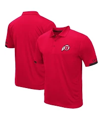 Men's Colosseum Red Utah Utes Logo Santry Polo Shirt