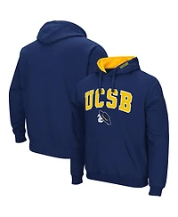 Men's Colosseum Navy Uc Santa Barbara Gauchos Arch And Logo Pullover Hoodie