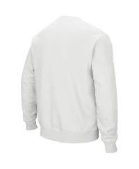 Men's Colosseum White Illinois Fighting Illini Arch & Logo Crew Neck Sweatshirt