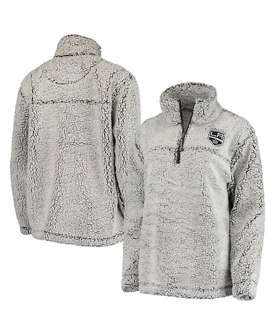 Women's G-iii 4Her by Carl Banks Gray Los Angeles Kings Sherpa Quarter-Zip Pullover Jacket