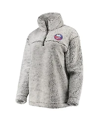 Women's G-iii 4Her by Carl Banks Gray New York Islanders Sherpa Quarter-Zip Pullover Jacket