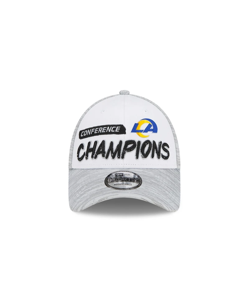 Men's New Era Los Angeles Rams Nfc Champions Locker Room 9FORTY Trucker Snapback Hat