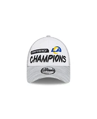 Men's New Era Los Angeles Rams Nfc Champions Locker Room 9FORTY Trucker Snapback Hat